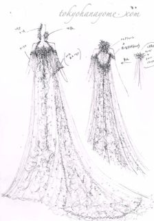 ひなぎく オーダードレス製作 デザイン画とフラワーコーディネート オーダー レンタル 結婚式準備のことなら東京ハナヨメブログ
